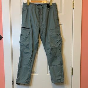 Men's Cargo Pants Gray Drawstring Waist & Bottoms Size Medium